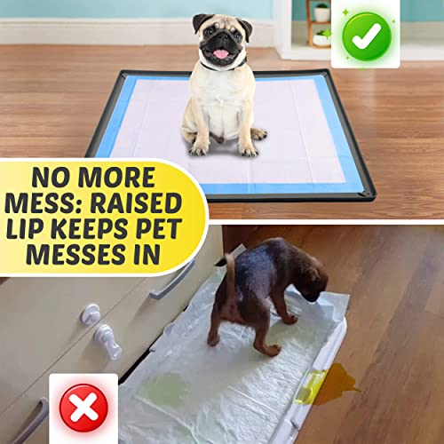 Image of TidyFriend Pee Pad Holder Tray 36 x 36 Inches, Puppy Pad Holder, Easy to Clean and Store Pee Pad Holder for Dogs, Silicon Training Pad Holder, No Spill Puppy Pad Holder (Grey)