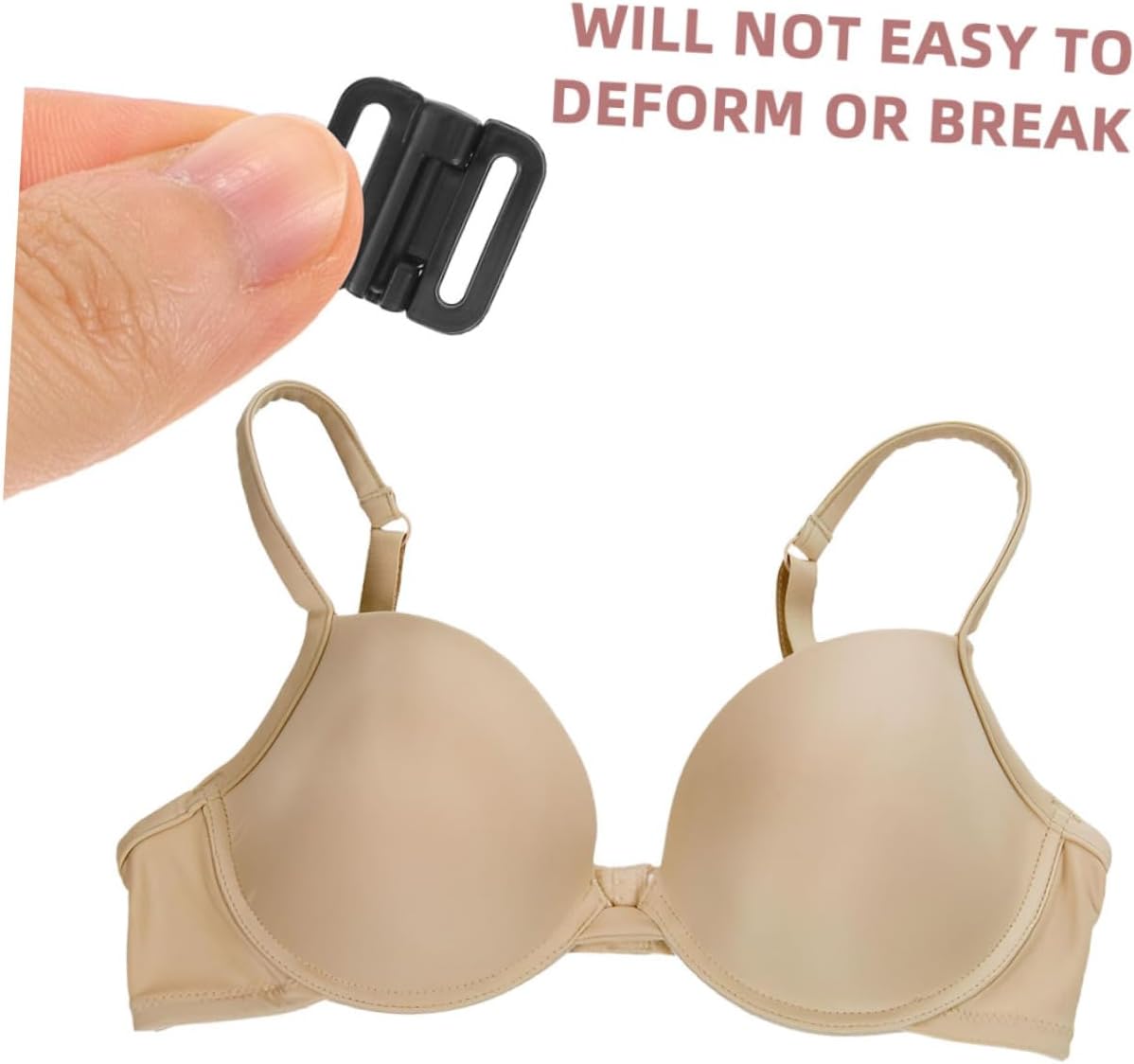 Holibanna 100sets Front Closure Clasps Durable Plastic Hooks for Women Bras Easy to Replace Convenient Design Black Buckles for Underwear Accessories