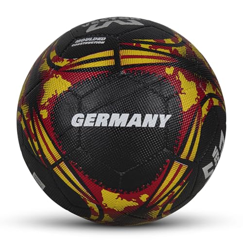 Vector X Germany Country Colour PVC Rubber Moulded Training Football with Pin Suitable for Hard Ground Soccer Ball for Adults (Color: Black, Size: 5, Pack of 1) 6 5180zA0GrkL