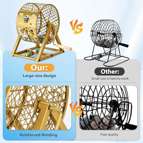GADFISH 12" Bingo Game Set, Bingo Sets Adults for Large Group Seniors, 0.78" Bingo Balls with Steel Cage, 30 Cards, Board and Chips for Adults Parties, Game Night, Community - Image 4