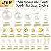 1860pcs Pearl Beads for Jewelry Making, 5 Sizes Round Pearls Bracelet Making Kit, Pearl Beads with Gold Spacer Bead Letter Star Heart Bow Bead for Necklaces Earrings DIY Crafts