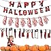 N+U Ghirlanda di Sangue Insanguinata,Set di Banner di Decorazione di Halloween,Include Coltello,Impronte di Sangue,Striscione di Sangue di Halloween,Mani e Piedi Spaventose,per Feste