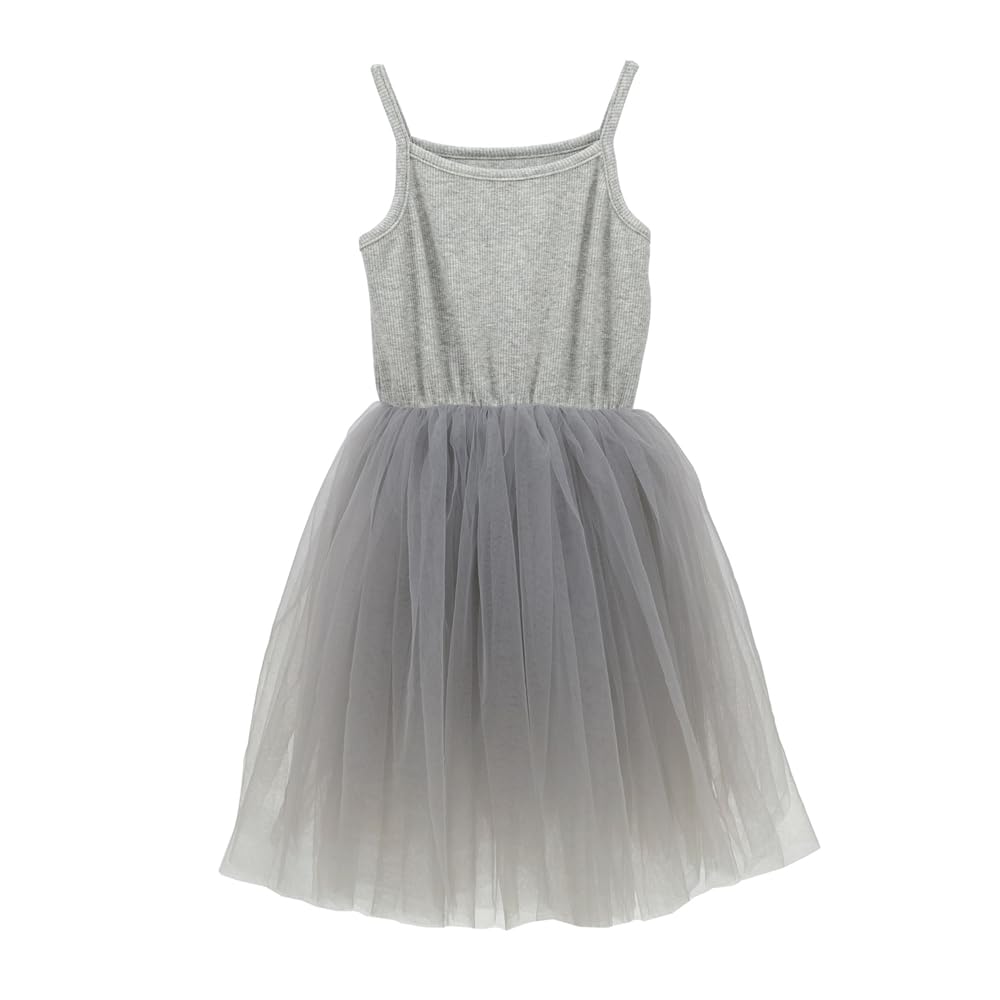 Sugarmelon Women's Silver Baby Girl Tutu Dress Toddler Kids Sleeveless Tulle Casual Birthday Party Dresses Princess Sundress (3T, )