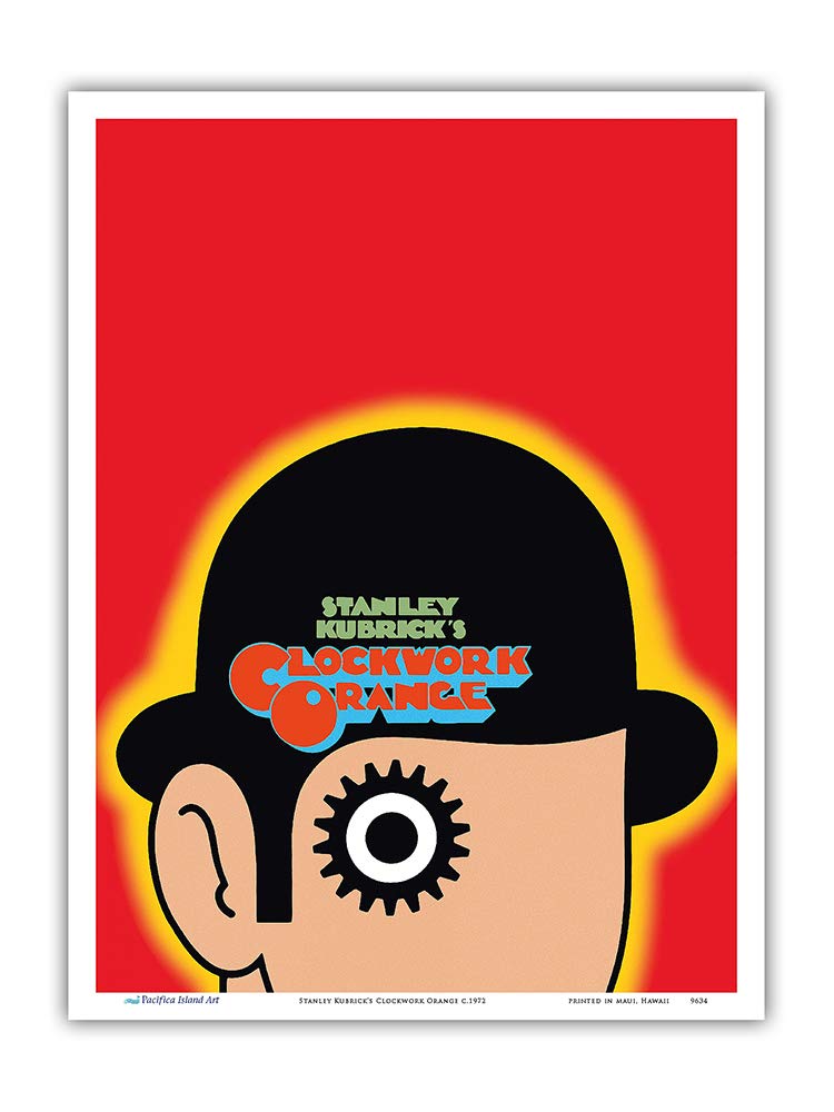 Pacifica Island Art Stanley Kubrick’s Clockwork Orange - Starring Malcolm McDowell - Vintage Film Movie Poster c.1972 - Master Print 9in x 12in