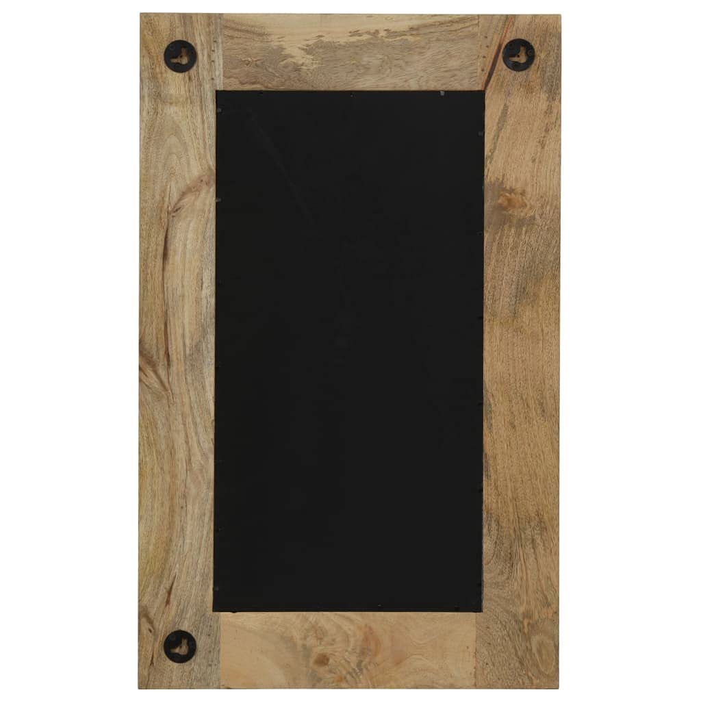 Lustro ścienne z litego drewna mango, 50 x 80 cm, lustro ścienne ze szklaną ramą, do korytarza, łazienki, salonu, sypialni, lustro dekoracyjne, wiszące, kosmetyczne, lustro garderobiane w