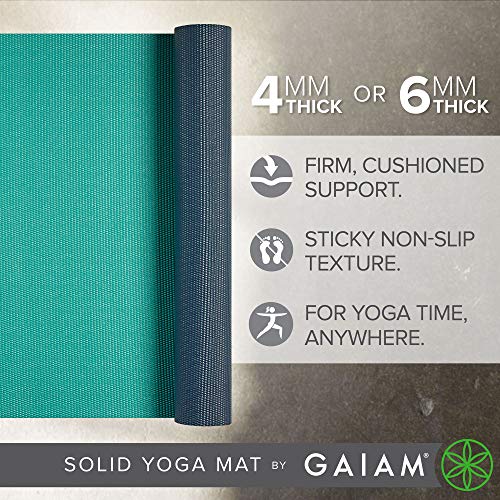 Image of Gaiam Solid Color Yoga Mat, Non Slip Exercise & Fitness Mat for All Types of Yoga, Pilates & Floor Exercises