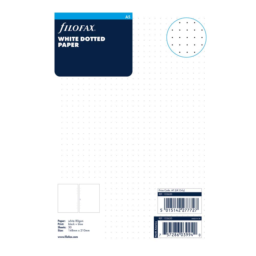 Filofax B132620 Nachfüllpackung, A5, gepunktetes Papier