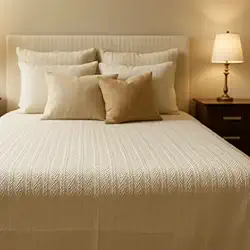 Kit Colcha Decorativa Algodão Manta para Sofá Luxo 2 peças (Cru)