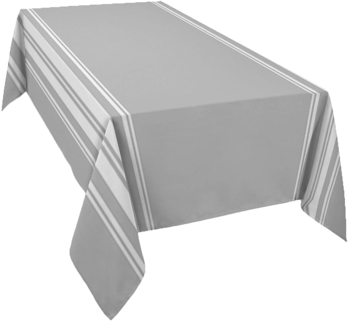 Rectangle Tablecloth 54x108inch, Grey Stripes Farmhouse Vinyl Table Covers Waterproof Oilcloth Table Cloth Linens, Tablecloths for Outdoor Dining Wedding Party Camping, Abstract