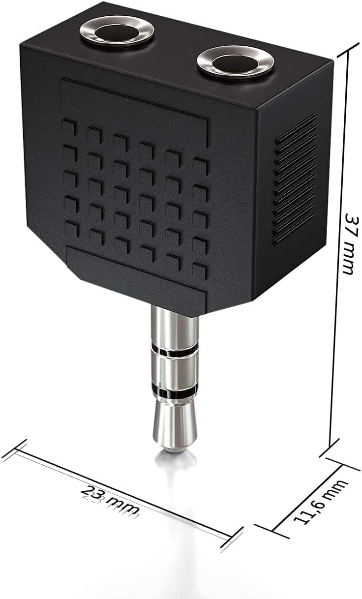 UGREEN Adaptador Para Dos Auriculares, Cable Nylon Trenzado Audio