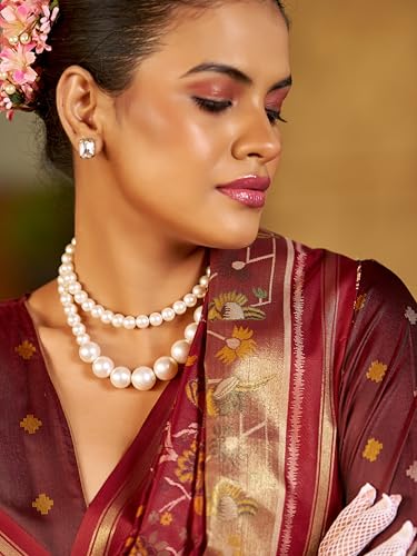 Image of SWORNOF Women's kanjivaram banarasi silk saree Zari Woven for festival Wedding silk with rich pallu Design sarees for women with Unstitched blouse piece