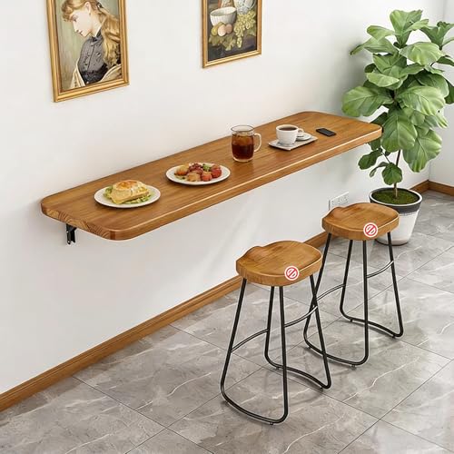 Table pliante murale rabattable en bois massif moderne de 180x35cm - 2