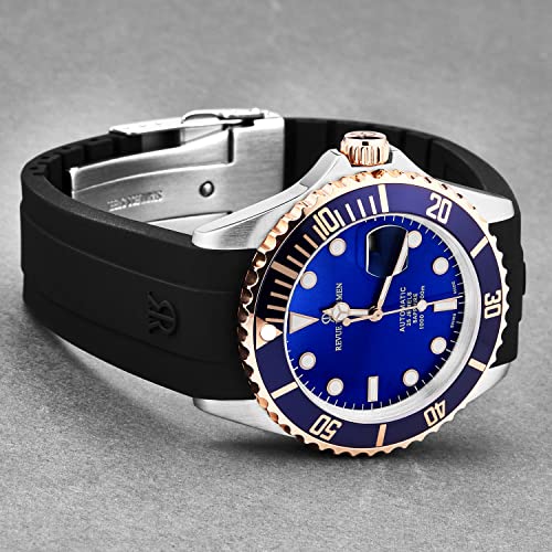 Men's 'Diver' Blue Dial Black Rubber Strap Swiss Automatic Watch 17571.28552