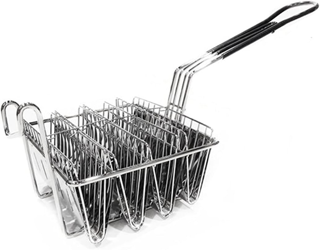Chip Basket Stainless Steel Frying Basket Multi-Cell Fry Basket Tortilla Mold Rack Special Tools for Tacos (4 Cells / 6 Cells / 8 Cells) Kitchen Cooking Tools (Size : 8 Cells) ()