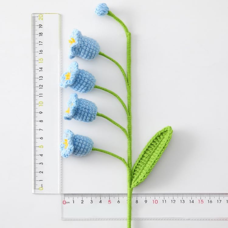 Handmade Crochet Flowers, Finished Knitted Artificial Fake Orchild for Desk Wedding Centerpieces Home Decorations Gift for Mother Girl Women (White) image 4
