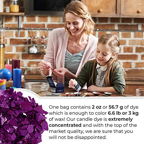 Image of Candle Shop - Purple Color 2 oz- Dye Chips for Making Candles - Candle Wax Dye - A Great Choice of Colors