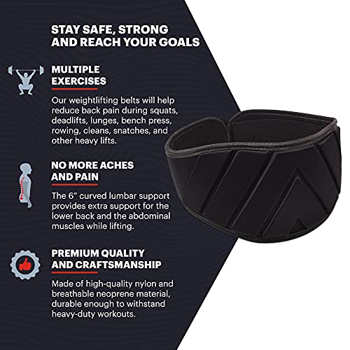 DMoose gym belt for men weight lifting. Weight Belt Gym squat Weightlifting Powerlifting Workout Heavy Duty Training Strength Training Equipment - Black Small