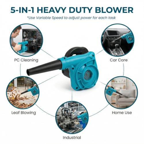 Image of DELIVERY Pax 1000W Electric Blower for Dust Cleaning, Leaf Blowing, Industrial Heavy Duty | 17000 RPM 4.8 m /min Airflow| Heavy-Duty Variable Speed | Free Extension Cord