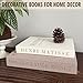 RolenBox Decorative Books, Coffee Table Decor with Linen Coffee Table White Books Stack Bookshelf Home Decor, Fake Book Double as Libros Decorativos and Photo Storage