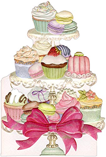Pictura Assorted Confections on Tiered Tray Sienna Garden Die Cut Feminine Birthday Card for Her/Woman