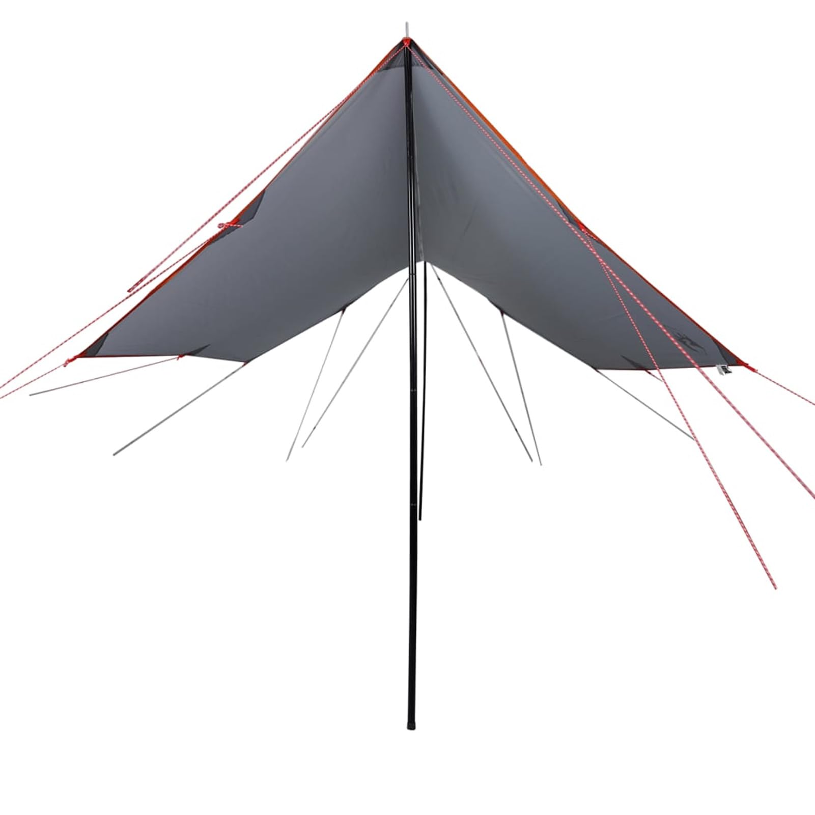 IKAYAA Toldo Camping Impermeable Lona Camping Toldo Camping con Palos Toldo Camper Toldos para Tienda Hamaca Acampada Refugio Al Aire Libre Gris y Naranja 460 x 305 x 210 cm Type-4