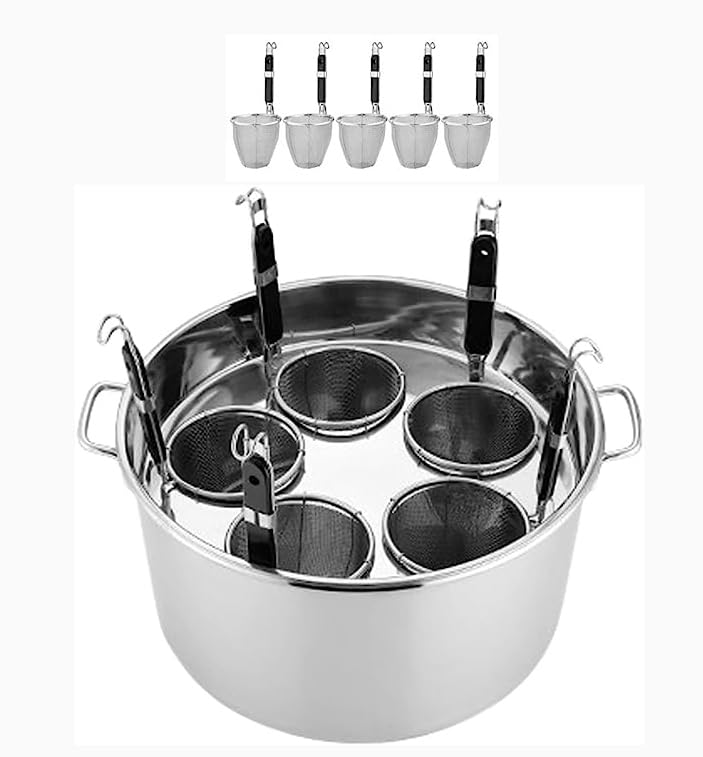 SAeWare Olla de pasta de acero inoxidable con colador rt – olla versátil para el hogar y el restaurante – ideal para hervir pasta, veterinarios, sopas y cocinar al vapor – no se oxida, fácil de