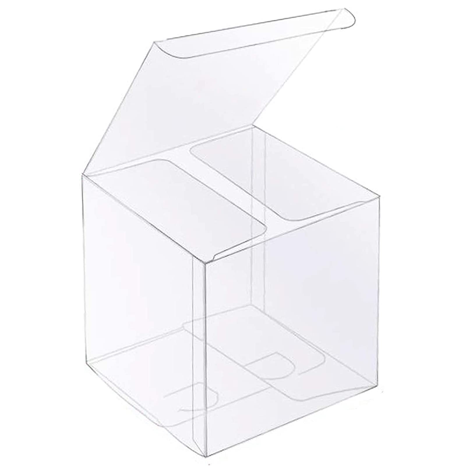 XP-ART 30 PCS Clear Favor Boxes,4 x 4 x 4 inch Plastic Clear Gift Boxes for Wedding,Birthday,Easter Mother's Father's Day Party,Caja Transparente Para Regalo