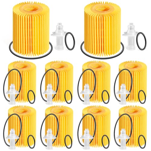 04152-YZZA5 10 PCS Engine Oil Filter Kit Compatible with Toyota 4Runner Tundra FJ Cruiser Lexus Replaces 04152-38010