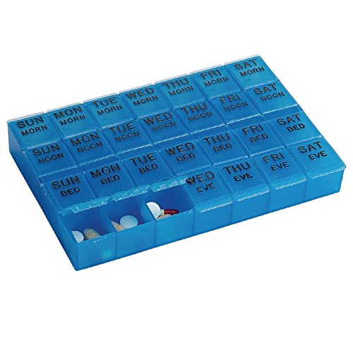 Sammons Preston Medi-Planner, Weekly 7 Day Pill Organizer, Jumbo Pill Container with 28
