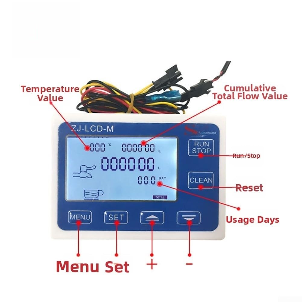 Sensor digital de flujo de agua con pantalla LCD Salida de pulso de 1/4 pulgadas DC12V Potencia para control de medición de flujo industrial