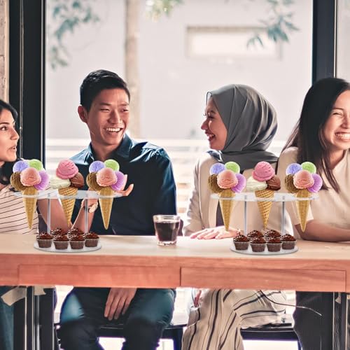 Eistütenhalter, Eistütenständer mit 3 Löchern Kapazität | transparenter Waffelkegelhalter, Sushi-Handrollständer, Kegelhalter für Hochzeit