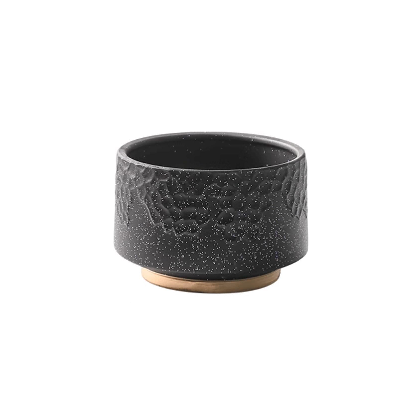 Dekoracyjna ceramiczna doniczka na kwiaty, nowoczesna glazurowana doniczka z otworem drenażowym i spodkiem, nordycka prosta donica na sukulenty, storczyki, zioła, kaktusy, patio (czarna, L)
