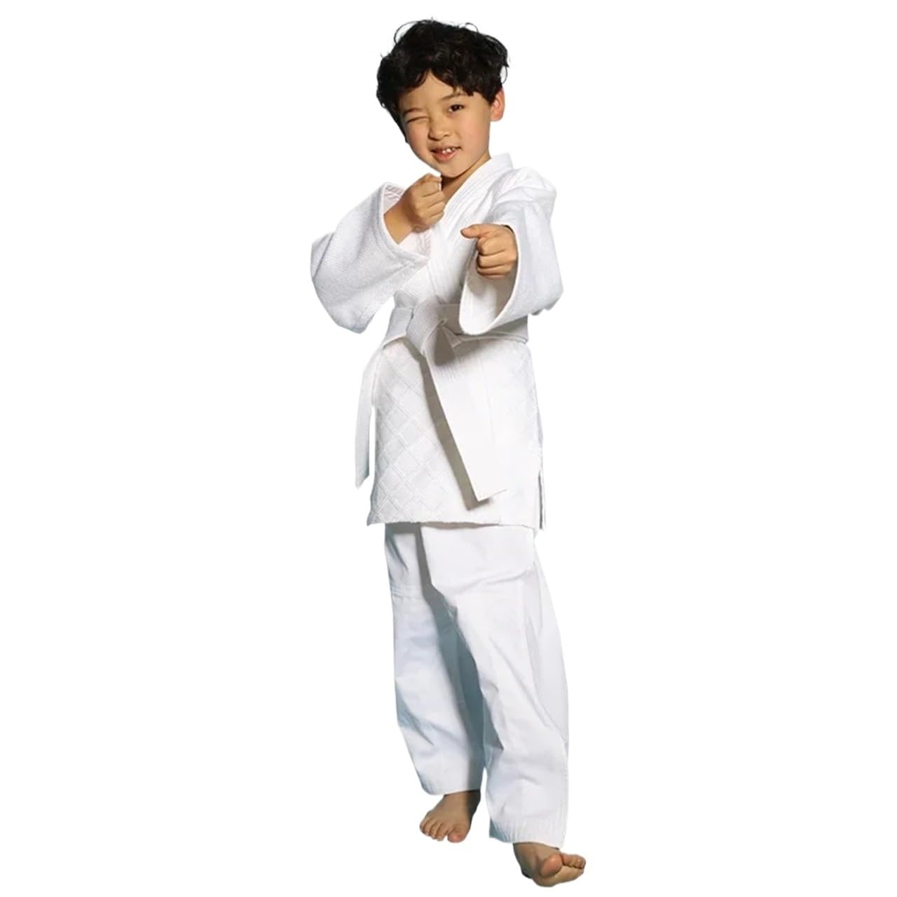 Trajes Judo Ropa de Judo, Ropa de Judo de algodón estándar Gruesa for Hombres y Mujeres, Ropa de competición Azul y Blanca for Adultos Principiantes(White,170cm)