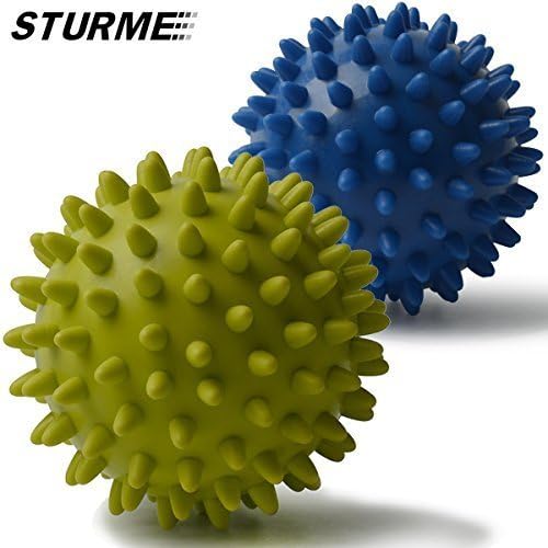 Massage Ball Spiky Foot Massager Back Muscle Roller All Body Deep Tissue Trigger Point Therapeutic Massaging Exercise Roller Yoga Balls Physical Therapy Equipment Includes Free Tutorial and Holder Bag
