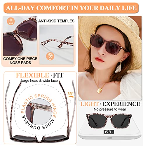 MARE AZZURO Reader Sunglasses for Women 0.50 0.75 1.00 1.25 1.50 1.75 2.00 2.25 2.50 2.75 3.00 3.25 3.50 3.75 4.00 (Leopard, 175)4