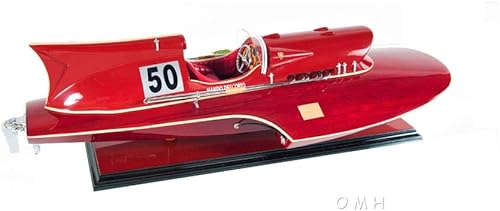 Miniatura 7 de Old Modern Handicrafts Ferrari Hydroplane Modelo de madera – Mediana – Pintado en rojo – Una decoración perfecta para tu hogar y oficina – 23.5