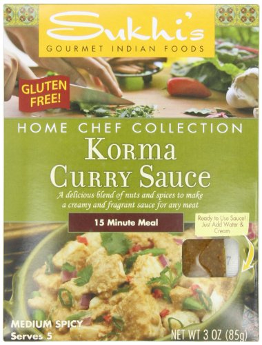 Sukhi's Gluten-Free Korma Curry Sauce, 3-Ounce Packets (Pack of 6)