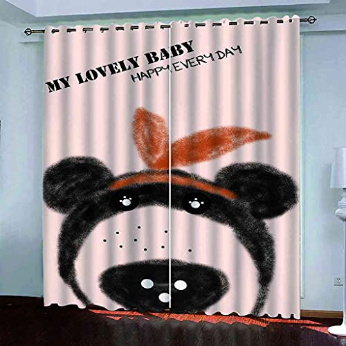 Rideaux occultants enfant 3D animal noir 200x214 cm - 2