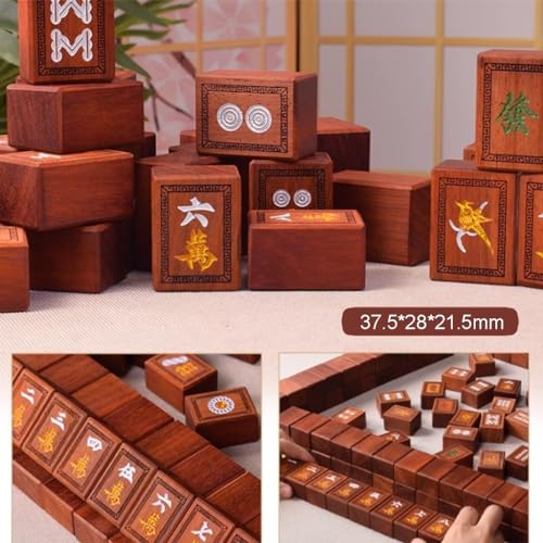 Juego de Mahjong Chino en Caja de Madera Maciza miniatura 3