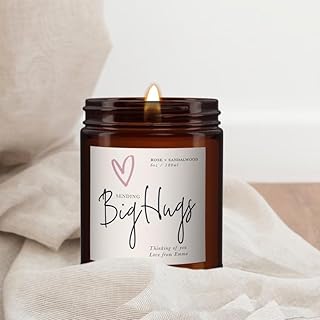 Sending Big Hugs Thoughtful Candle Gift, Hug in the Post Personalised Candle, Thinking of You Candle, Pure Essential Oil Soy Wax Candle, Send Love Message Candle