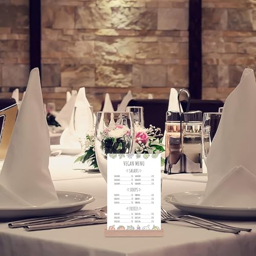 Quixotical 10 Pièces Porte-Cartes en Bois de Hêtre, Support Carte Menu Photo Postale, pour Mariage, Restaurant, Banquet et Fête – vue 6