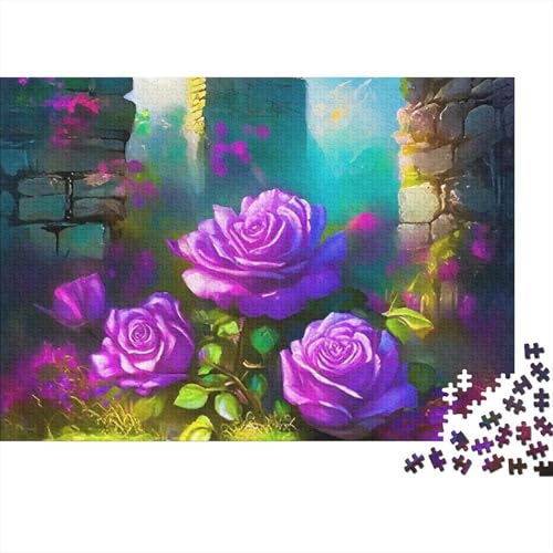 Rompecabezas de rosas 1000 piezas para adultos, un elegante juego de mesa de 38x26 cm