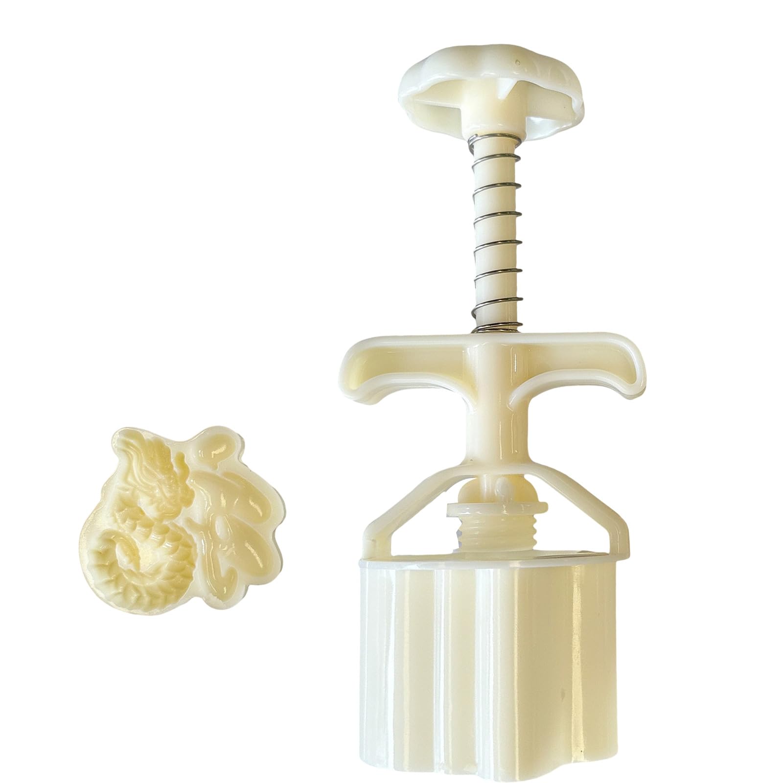 Jazuaiao 3D Dragon Pattern Dessert Molds MidAutumn Festival Dessert Maker Cookie Stamps Hand Pressure Bakings Tool Maker