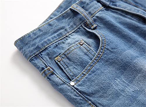 Jeans holgados para hombre con agujeros estilo biker miniatura 2