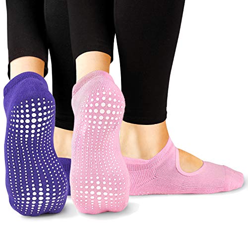 Image of LA ACTIVE Non Slip Yoga Grip Socks - Barre Ballet Pilates Athletic Socks for Men and Women