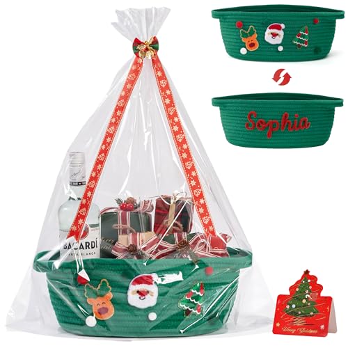 InfiBay Christmas Baskets for Gifts Empty, Christmas Gift Basket, Woven