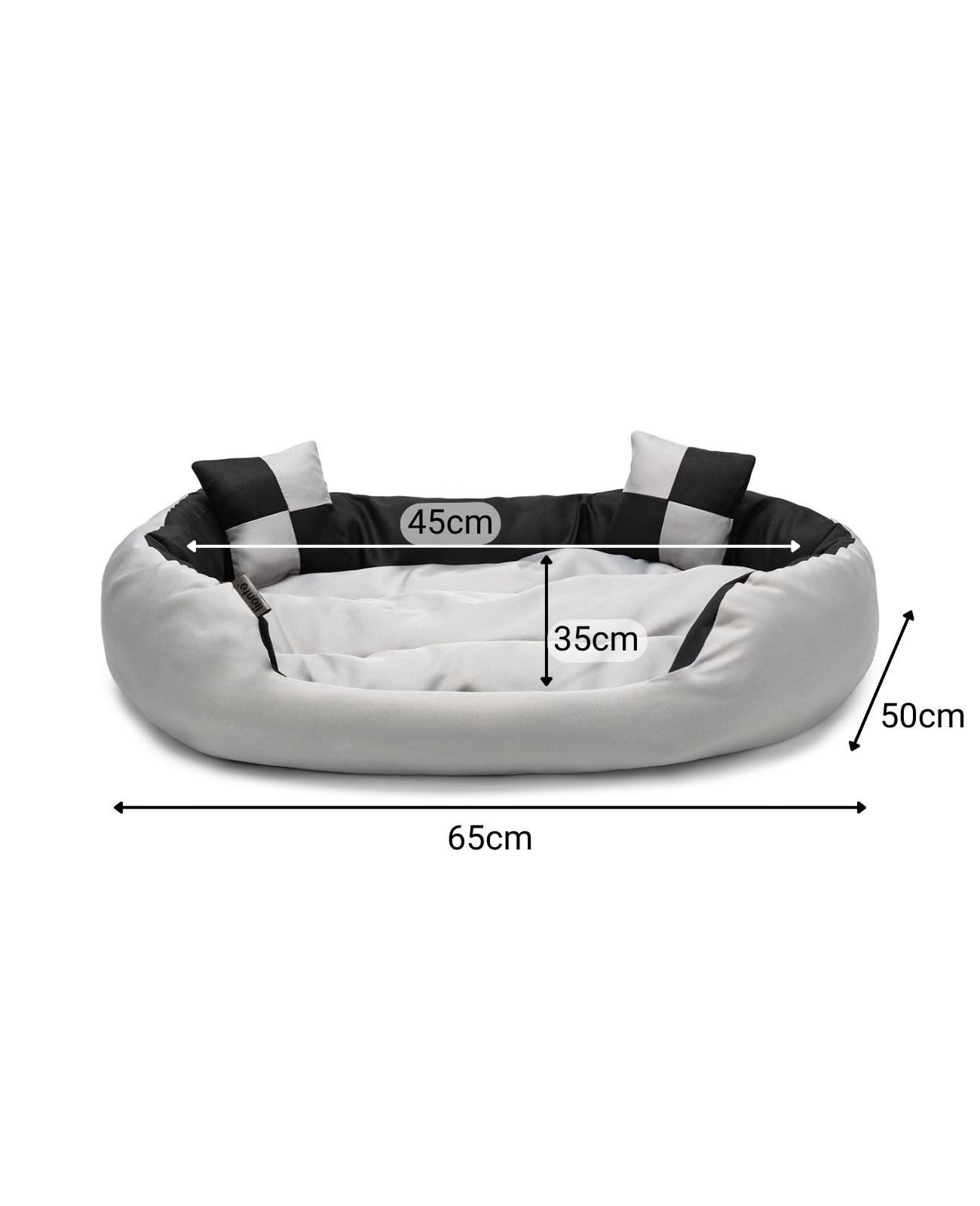 lionto 4 in 1 Lettino per Cane, (S) 65x50 cm Nero/Grigio