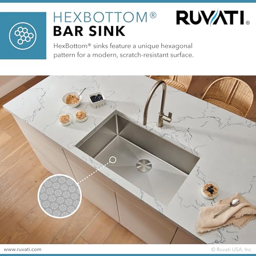 Image of Ruvati Hex Bottom 30-inch Scratch Resistant Embossed Texture Kitchen Sink Stainless Steel - RVH7630