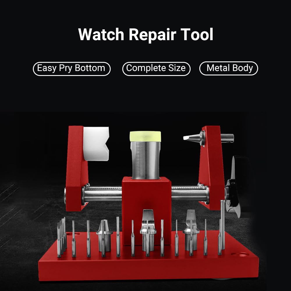 Sanfoelek Outil professionnel pour ouvrir le boîtier arrière de montre - Outil de réparation d'horloger - Outil de retrait de maillons de bracelet de montre - Ajusteur de maillons - Outils d'entretien