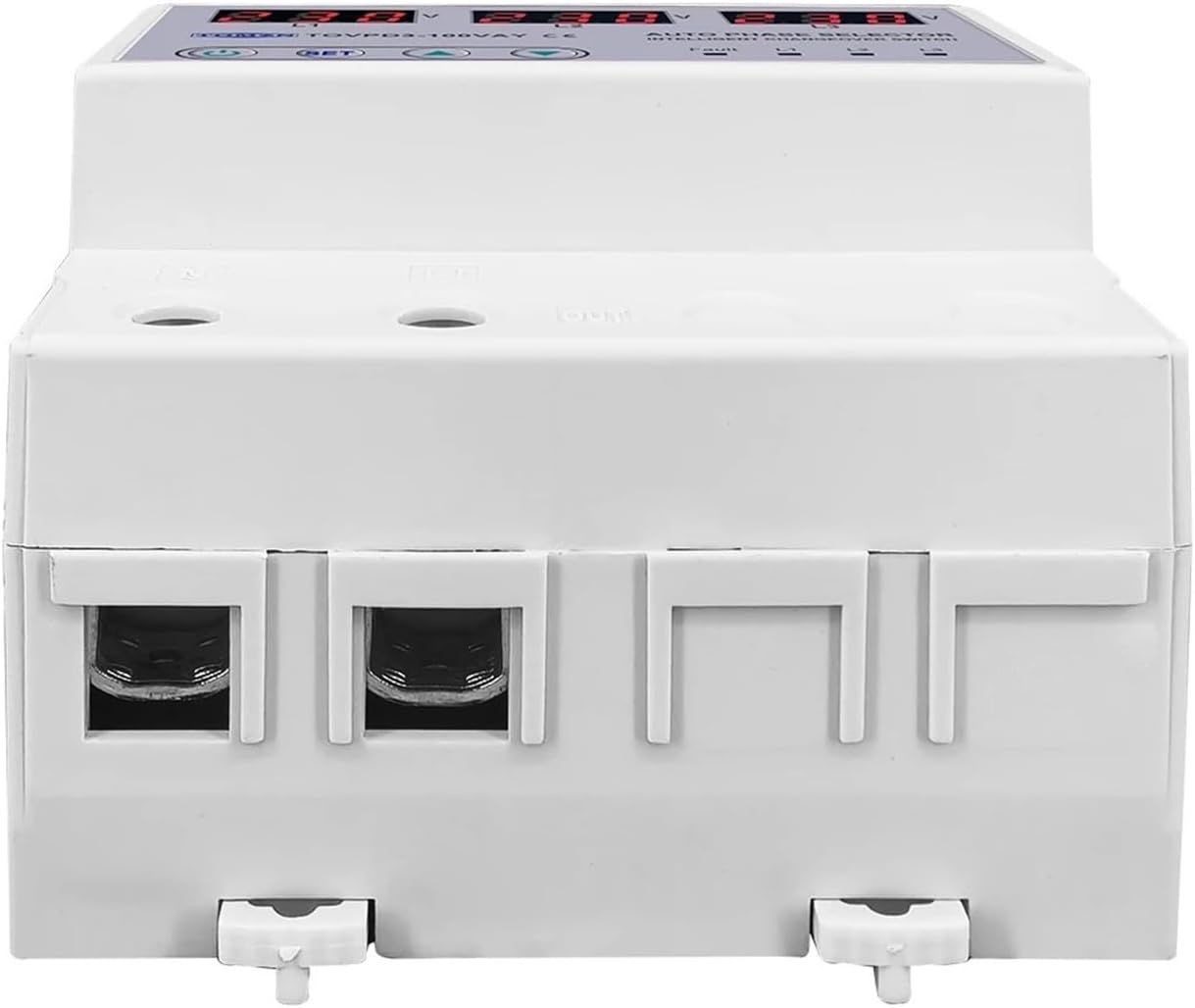 100A Three Phase 3P+N Rail Phase selector Voltmeter with Adjustable overvoltage and undervoltage Protection Monitoring Relay Protector